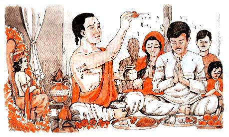 yajman aur poojan samagri par jal kyon chadhaya jata hai